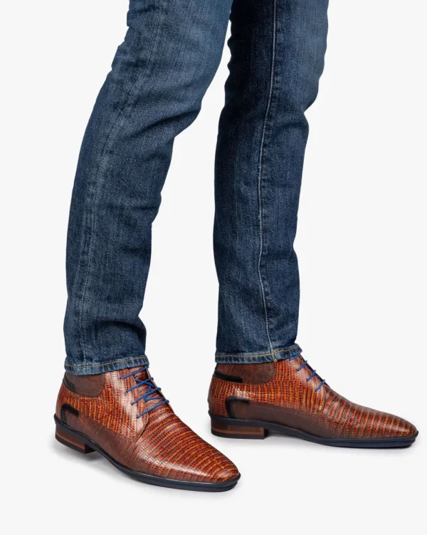 Casual im Büro | Stiefeletten>Floris van Bommel Hakki 03.00 Cognac