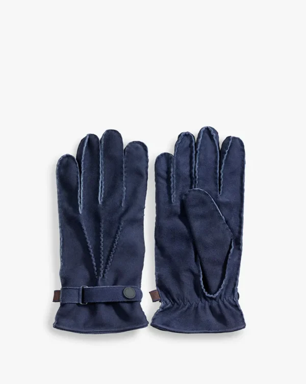 Handschuhe>Floris van Bommel Handschuhe Wildleder Blau