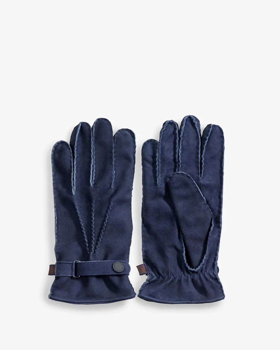 Handschuhe>Floris van Bommel Handschuhe Wildleder Blau