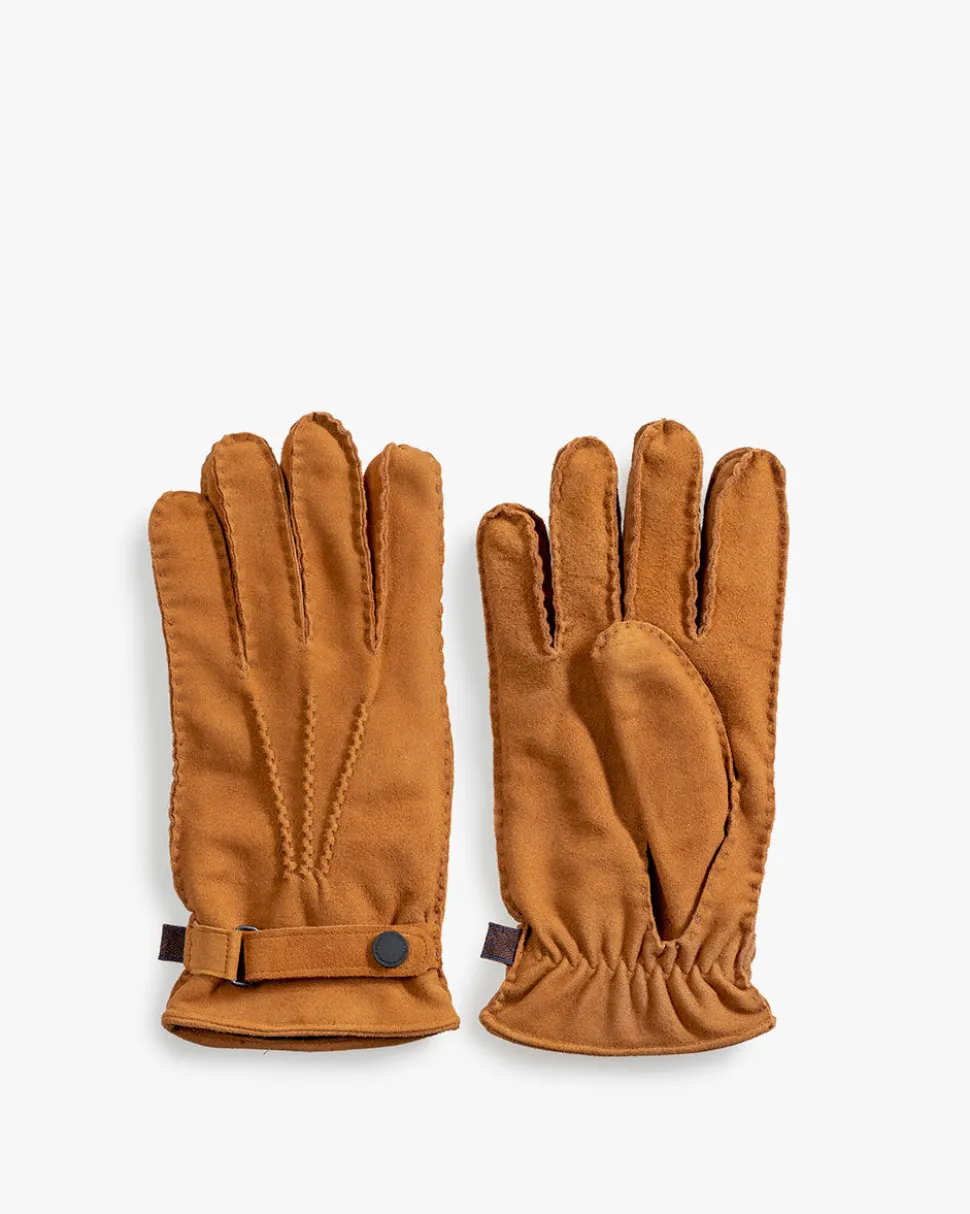 Handschuhe>Floris van Bommel Handschuhe Wildleder Cognac