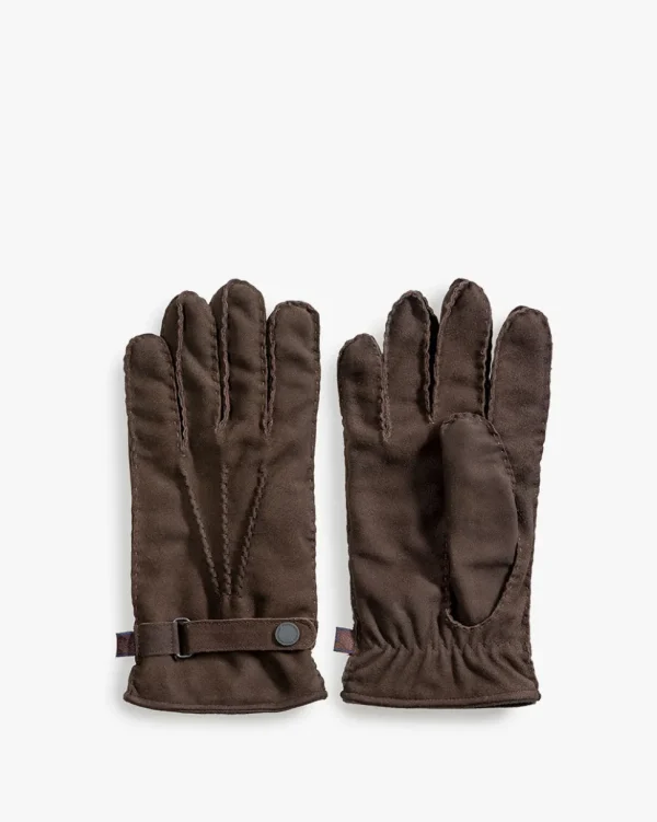 Handschuhe>Floris van Bommel Handschuhe Wildleder Dunkelbraun