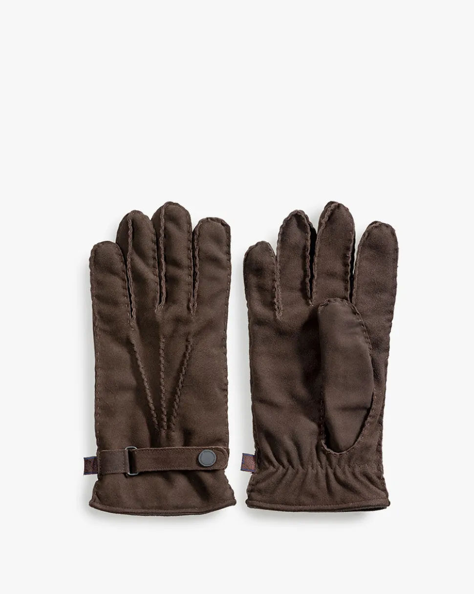 Handschuhe>Floris van Bommel Handschuhe Wildleder Dunkelbraun
