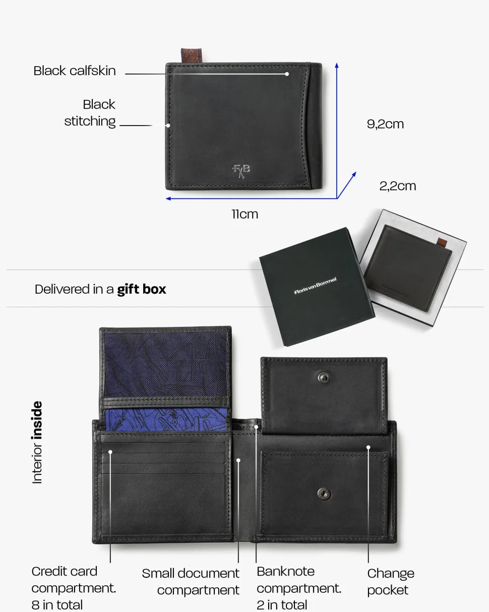 Kleinlederwaren>Floris van Bommel Wallet fat Schwarz
